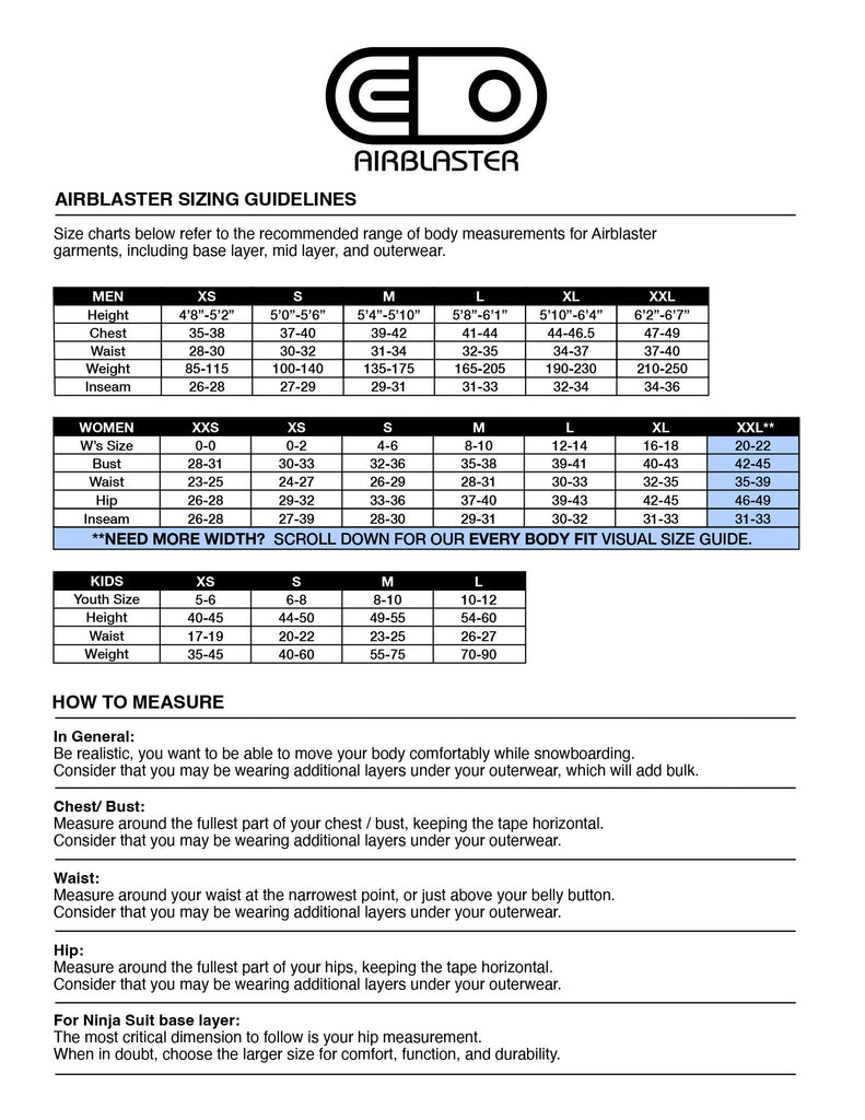 Size Chart 2324