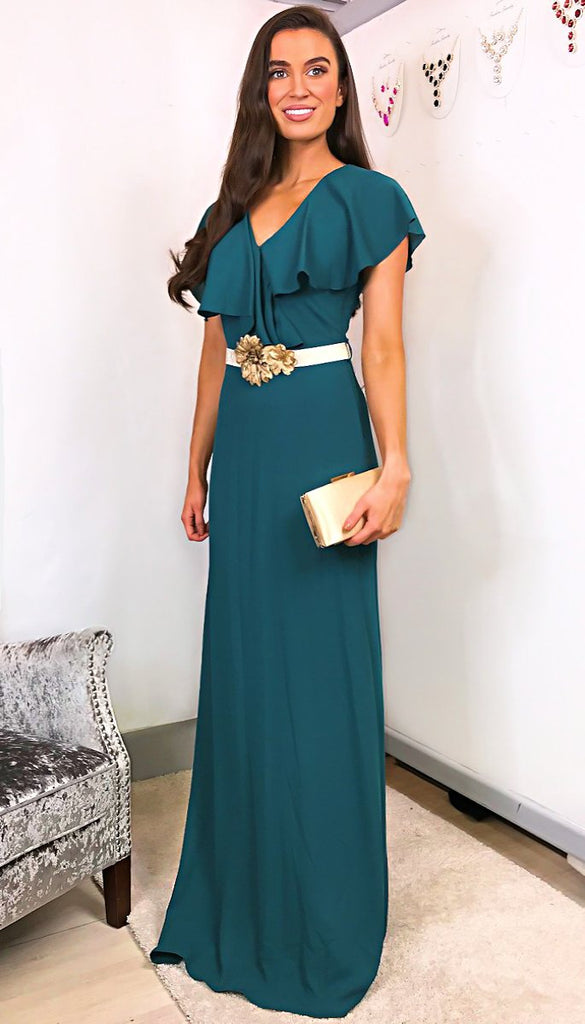 teal occasion dress