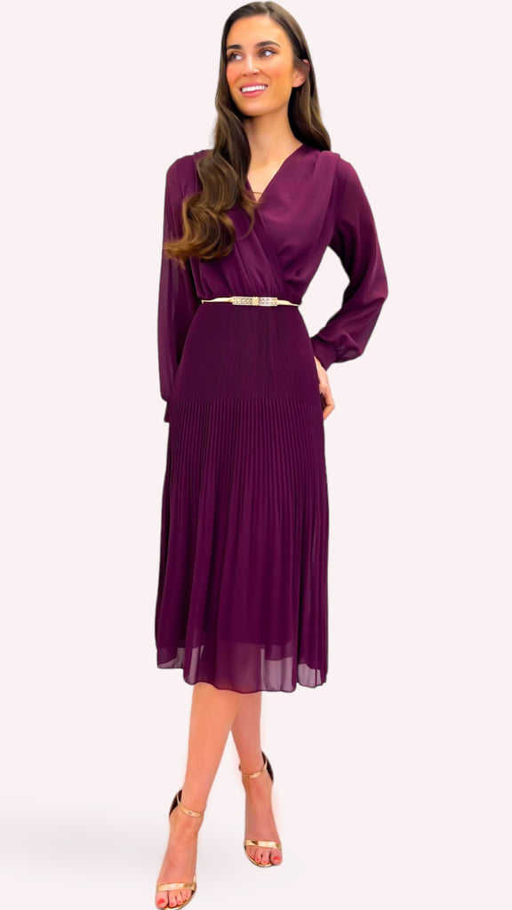 A0360 Mulberry Pleat Yondal Dress