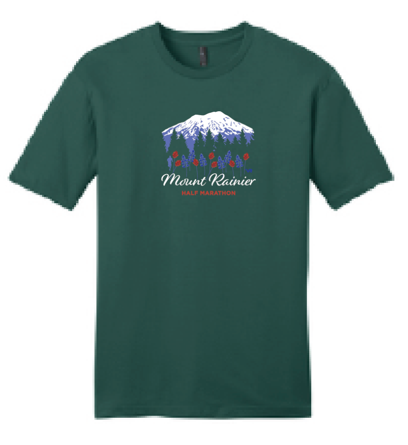 Mount Rainier Half Marathon Flowers T-Shirts – Vacation Races Merchandise