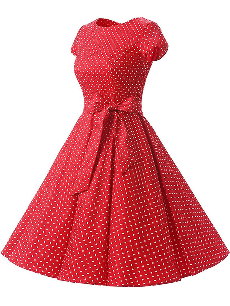 robe blanche a pois rouge