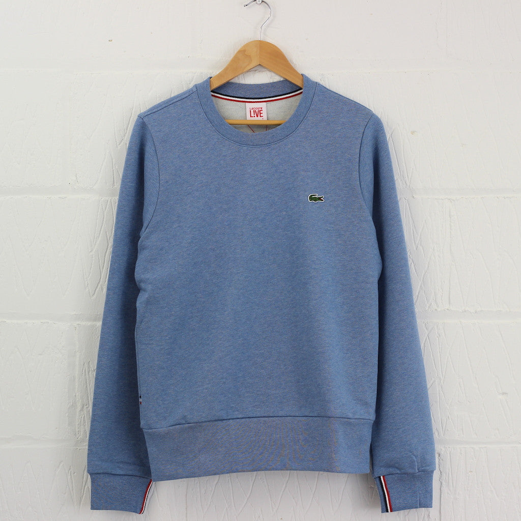 Lacoste Live Crew Neck Tipped Cuff Sweatshirt (Sky) – New-Entry ...