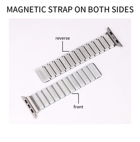 Black Metallic Magnetic Link Band For Apple Watch 42-44-45-59 mm