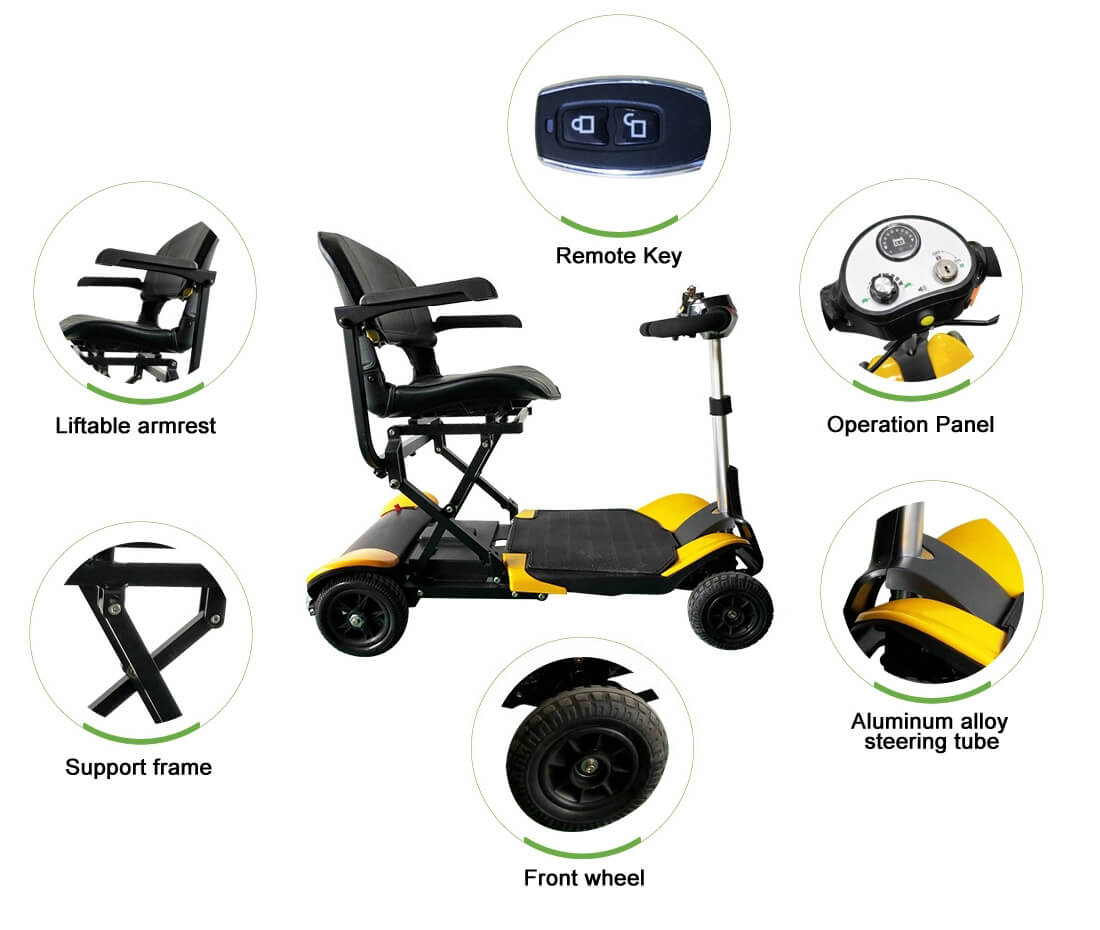 4wheel-folding electric scooter for elder
