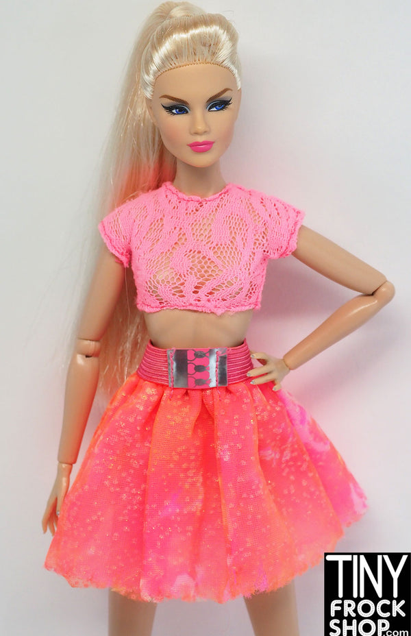 12 Fashion Doll Pink Tank Top with Purple Merrow