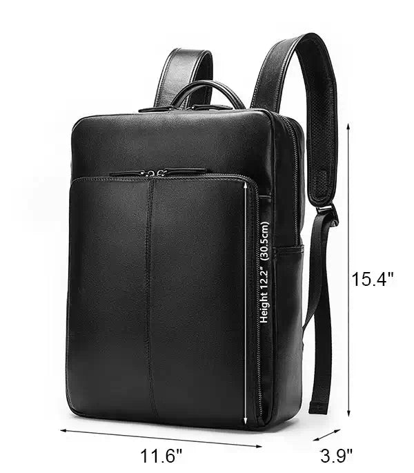 Elegant leather backpack for business and laptops for men