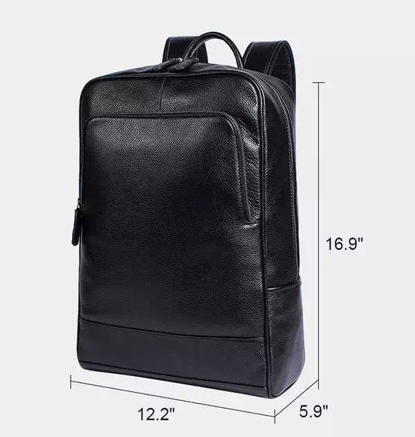 Timeless business leather backpack for men