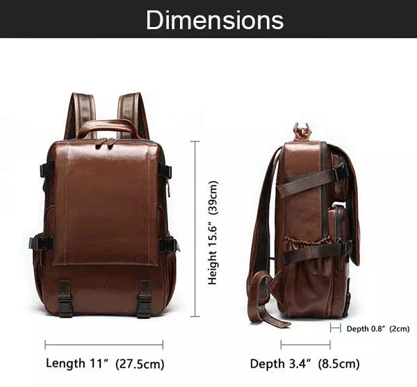 Trendy EDC leather backpack for men