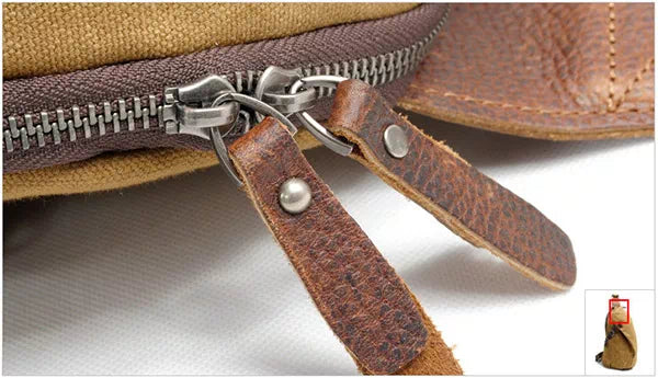 Heritage style waxed canvas sling bag for men