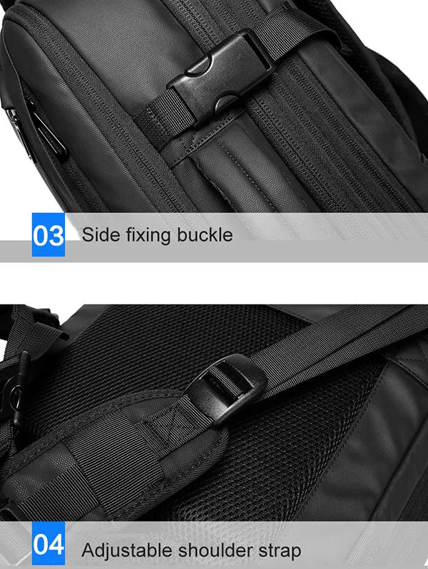 Mid-size carry-on backpack with expandable feature