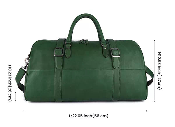 Exclusive vegetable-tanned leather duffle with unique design