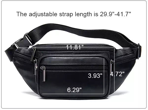 Men and women leather waist bag for travel