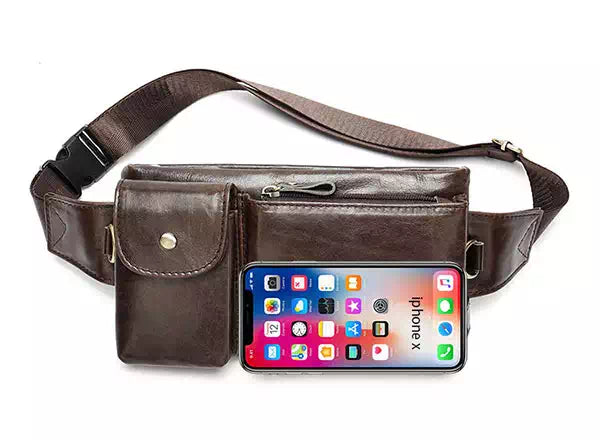 Men's Pu Leather Waist Bag With Clover Pattern Leather Bag For Business  Office Waterproof Anti Theft Fanny Pack Christmas Gifts For Men Business  Casual Minimalist For Travel Waterpoof With Adjustable Strap Crossbody