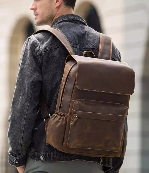 best men's leather backpack