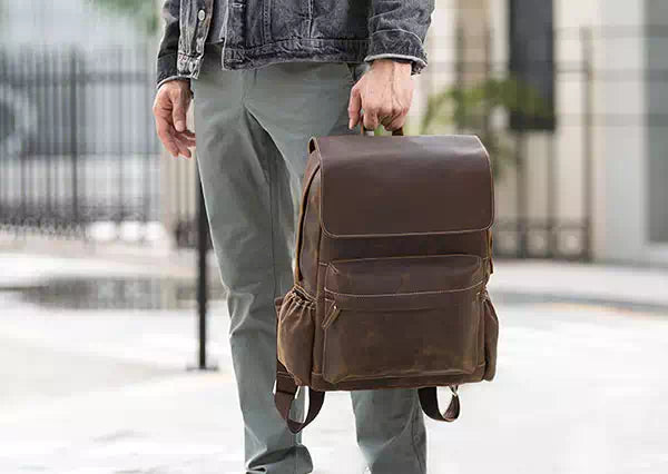 best men's leather backpack