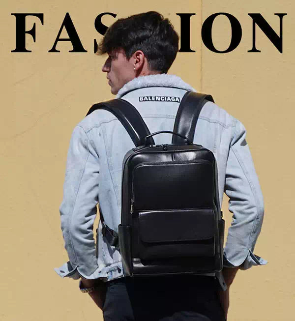 Fashion-forward Napa leather backpack for men from a designer label