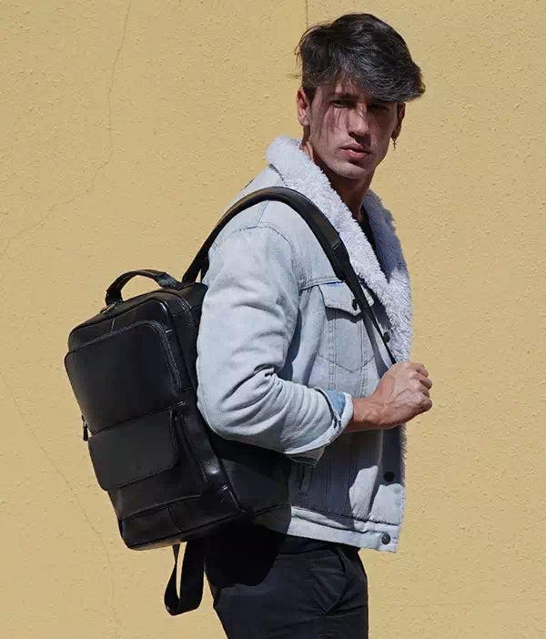 Fashion-forward Napa leather backpack for men from a designer label