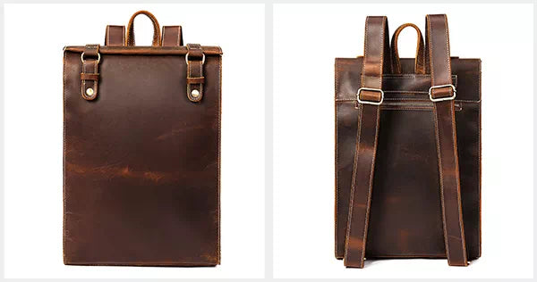 One-of-a-kind design vintage leather backpack for men