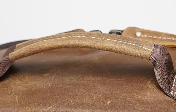 Hand-stitched genuine leather handbag backpack for men