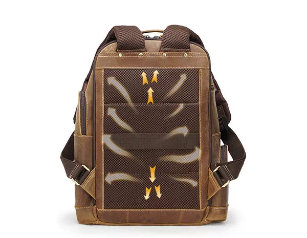 Men's genuine leather handbag backpack with artisan craftsmanship