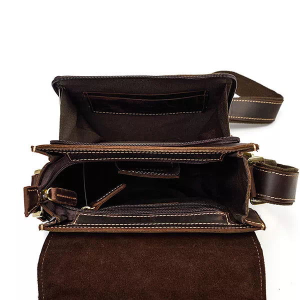 Men's classic design leather briefcase in small size