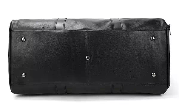 Classic leather weekender duffle for men