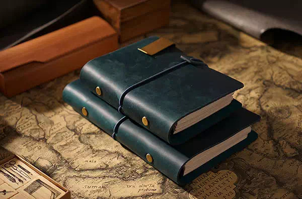 Vintage style leather journal A5