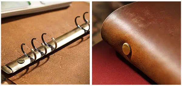 A5 size antique style leather diary