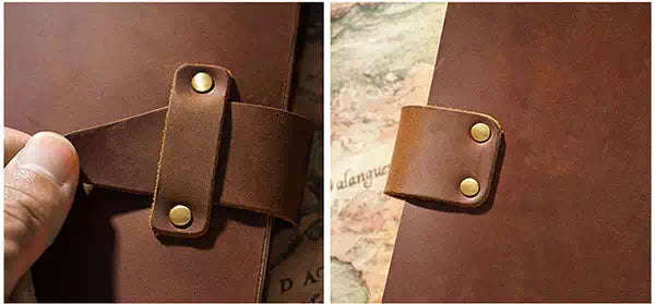 Rustic brown leather notebook A5