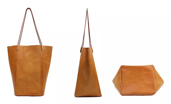 Natural leather mini tote bag