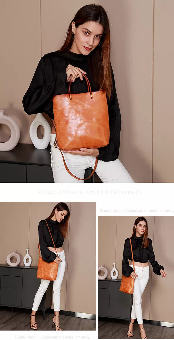 Classic style leather tote for women