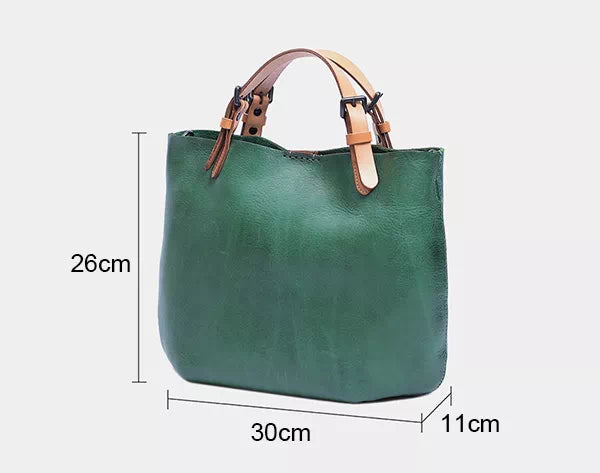 Artisan leather mini tote bag