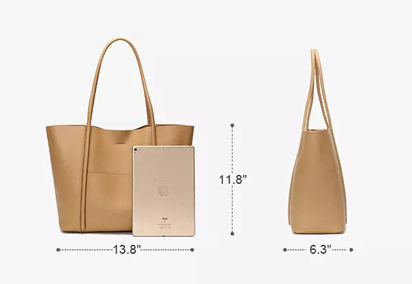 Classic leather tote for ladies