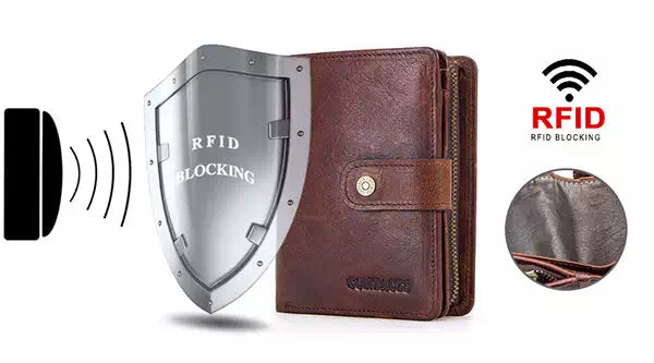 Artisan men's RFID trifold leather wallet
