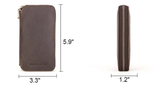 Classic leather watch roll-up case