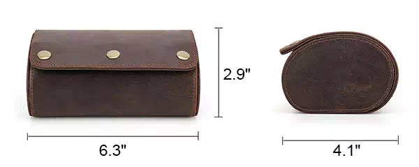 Miniature leather watch travel case