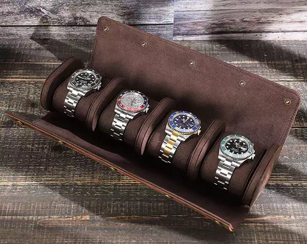 CONTACT'S FAMILY 100% Crazy Horse Leather Watch Roll Display scatola di  immagazzinaggio per orologi porta orologi portatile Vintage per regalo -  AliExpress