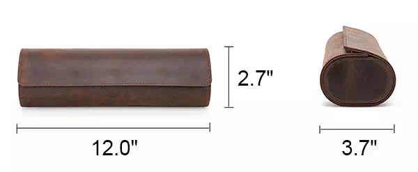 Sturdy leather watch roll-up case