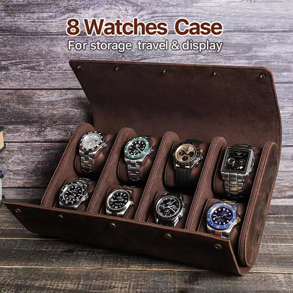 Petite leather watch storage case