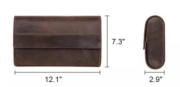 Miniature leather watch roll case