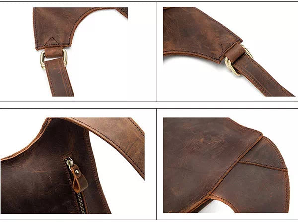 Designer brand men's anti-theft backpack in brown