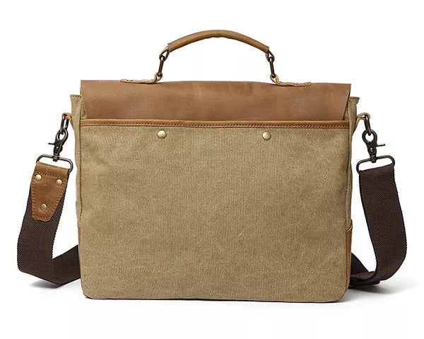Chic vintage-inspired canvas messenger bag for men