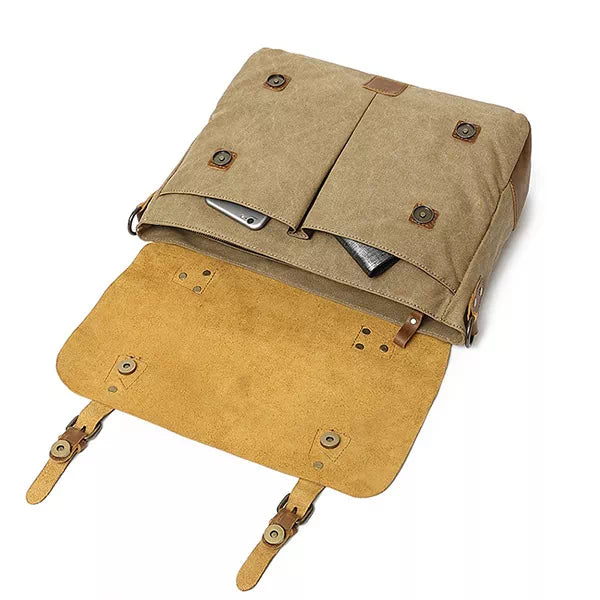 Timeless design men's canvas messenger bag with vintage appeal