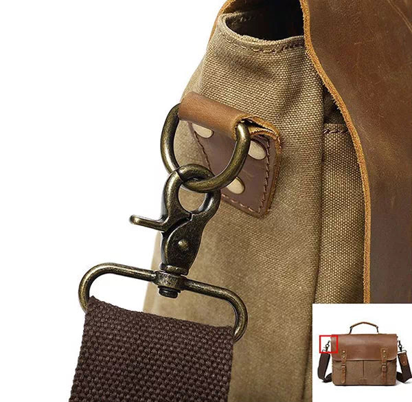 Retro canvas messenger bag with a classic style for him