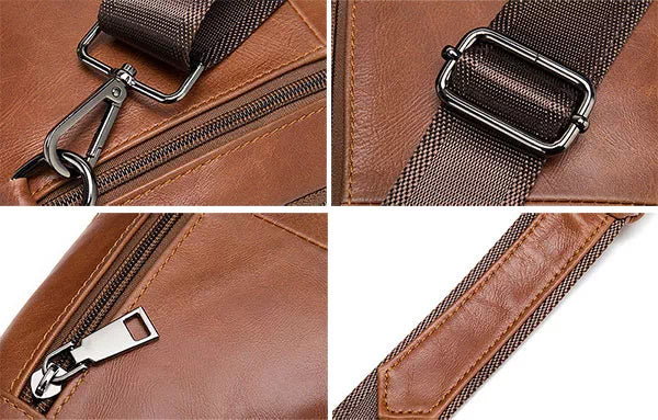 Casual sling bag for men in genuine leather