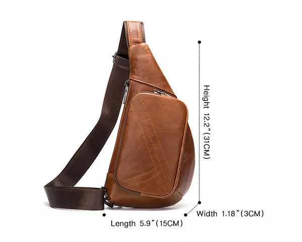 Men's leather chest sling with casual design