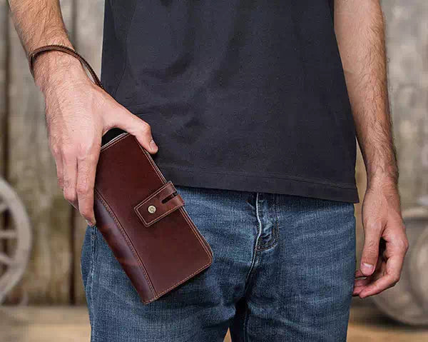 Handmade exclusive wristlet wallet for men