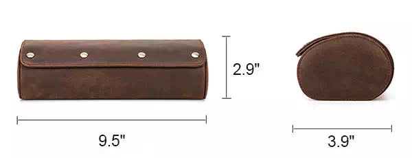 Miniature leather watch travel case