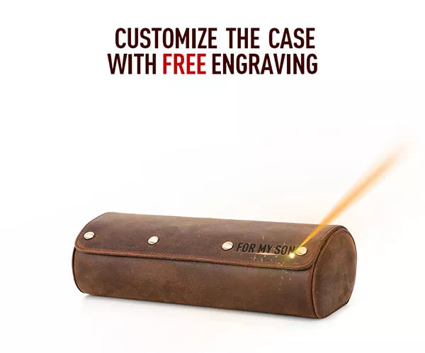 Leather Watch Travel Case, 3 Roll Watch Case - Free Monogram – Luke Case