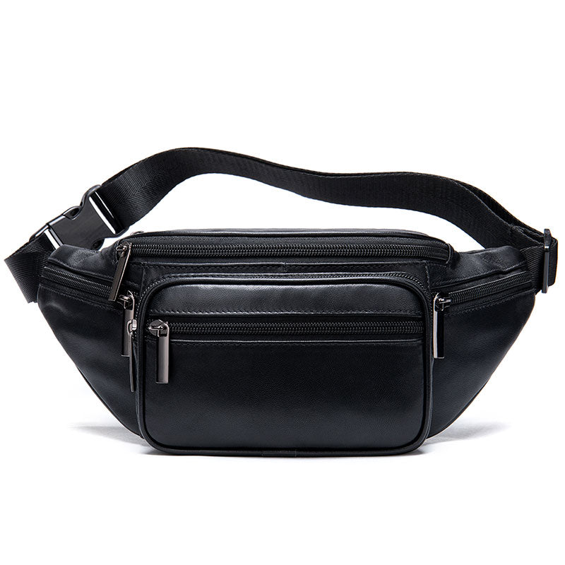 white leather fanny pack